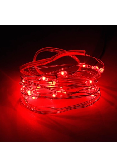 Kırmızı 1m 2m 3m 5m Led Dize İşıklar Gümüş Tel Peri 10-50 Leds Çelenk Ev Noel Ağacı Düğün Parti Dekorasyon 1m 10leds Kırmızı
