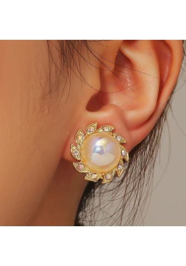 E2209-12 Renkli İnci Barok Küpe İnci Kulak Klipsi Kulak Piercing Olmadan Kadınlar