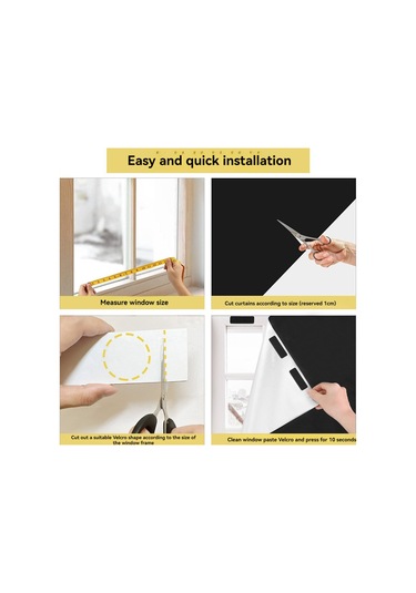 Tenfowee Tamamen Gölgeleme Pencere Perdesi, 100% Opak, Isı Yansıtıcı, Makine Yıkama Uygun, Kesilebilir, Velcro İle Kolay Kurulum, Seyahat Ve Ev İçin