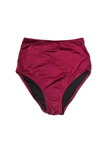 Endeep Kadın Yüksek Bel Bordo Bikini Altı