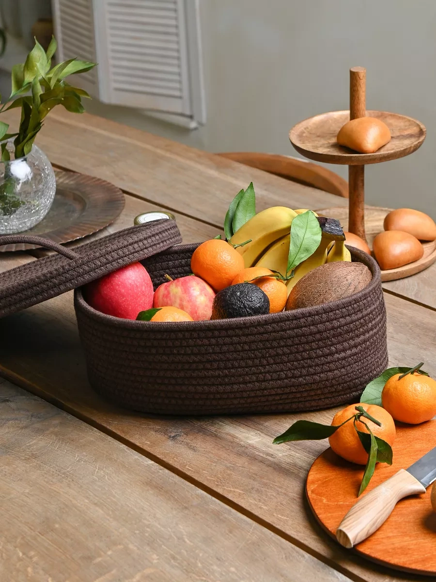 B.baker Masaüstü Dokuma Kapaklı Ekmek Kutusu 205353442 Kahverengi