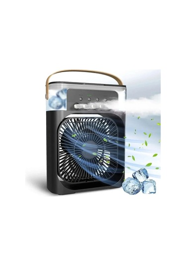 Taşınabilir 3 Farklı Mod Ayarlı 7 Farklı Led Işıklı Sulu Soğutmalı Taşınabilir Masaüstü Usb Fan Vant