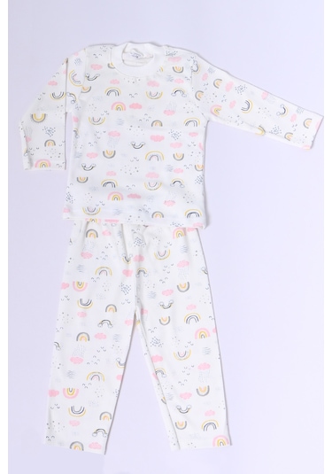 Hçm Bebek Pamuk Pijama Takımı Tenkli Baskılı Bisiklet Yaka A2 Pembe