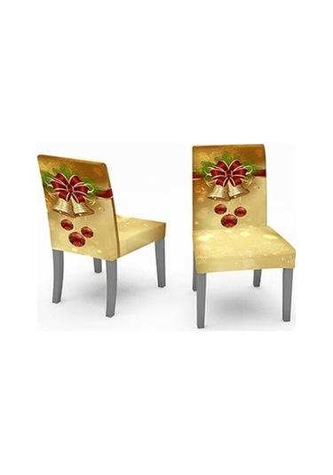 Flybuy Xıxun Tp Tek Streç Şenlikli Sandalye Örtüsü Yılbaşı Masa Kılıfı Emici Dekor Çan Bosphorusboutique Baskılı Altın 140cm Altın