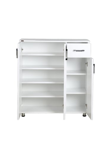 Ayakkabılık Beyaz Çok Amaç Model Parlak Beyaz Hard Suntalem Demonte 5raf 1çekmece 3kapak El Yapım Beyaz