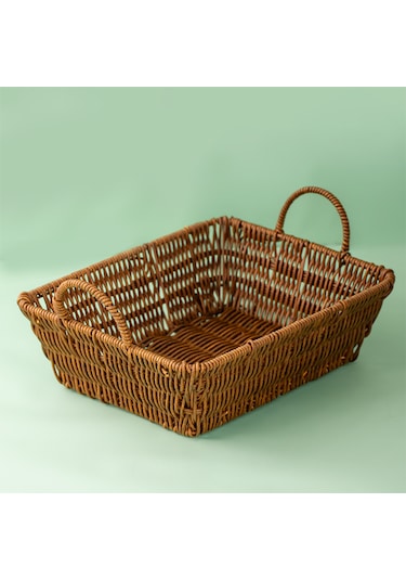 Porsima 301c 3lü Düzenleyici Dikdörtgen Hasır Sepet Seti Ekmeklik