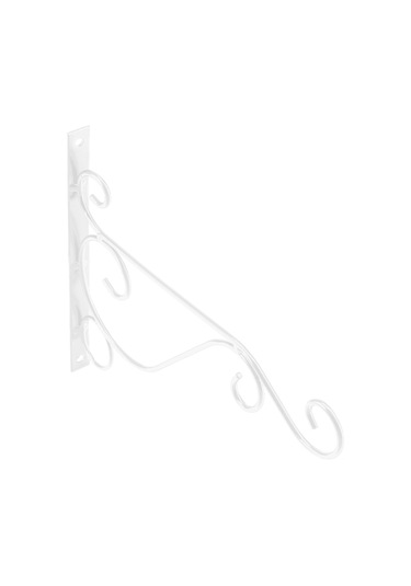 Ximistore9 Beyaz Demir Duvar Asma Bitki Braketi - Bahçe Dekoru, Dayanıklı, Kolay Kurulum 25x21 Cm