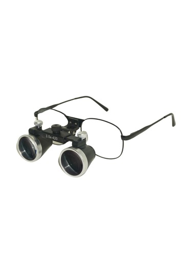 Hiperlupa St435 İnce Çerçeve Cerrahi Loupes Büyüteç Gözlük 3.5x420 Değişken Pupil Mesafeli Metal Çerçeve