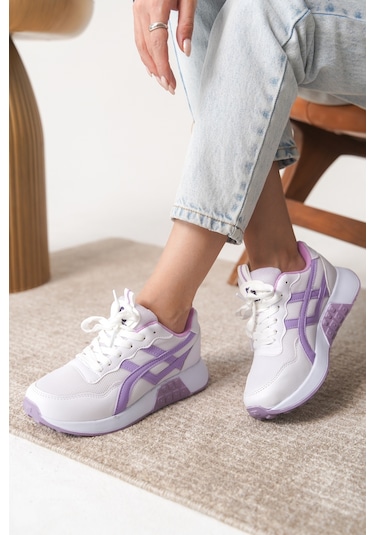 Garantili D0120 Günlük Ortopedik Kadın Sneaker Spor Ayakkabı Lila