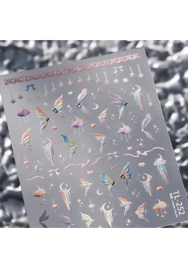 Yıldız Ay Aşk Kalp Kolye Kavisli Çizgi Ark Sıcak Damgalama Retro 5d Nail Art Etiketler Dekorasyon Yapışkanlı Manikür Çıkartmaları Dıy Tran-sarı