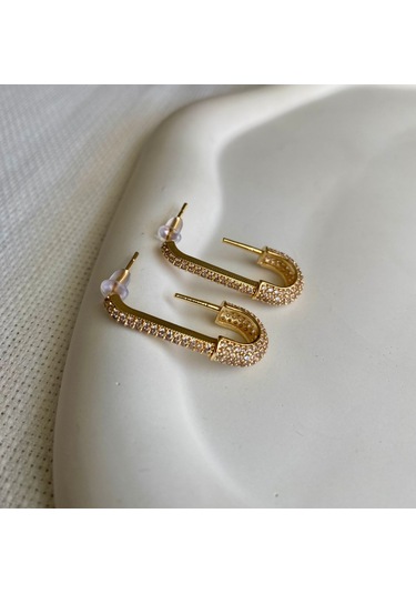 Kadın Küpe Vip Seri Çengel İğne Model Zirkon Taş Kararmaz Küpe 001