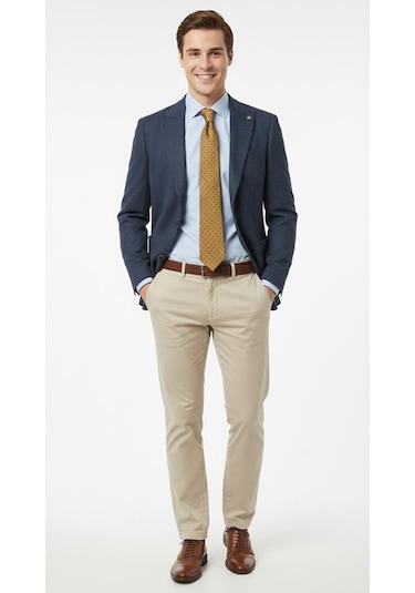Presto Erkek Slim 6 Drop Örme Torba Cep Ceket Lacivert 1639-002 Lacivert