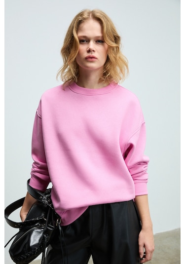 Grimelange Susana Kadın Bisiklet Yaka İçi Polarlı Oversize Fit Basic Açık Pembe Sweatshirt Açık Pembe Grimelange Susana Kadın Bisiklet Yaka İçi Polarlı Oversize Fit Basic Açık Pembe Sweatshirt Açık Pembe