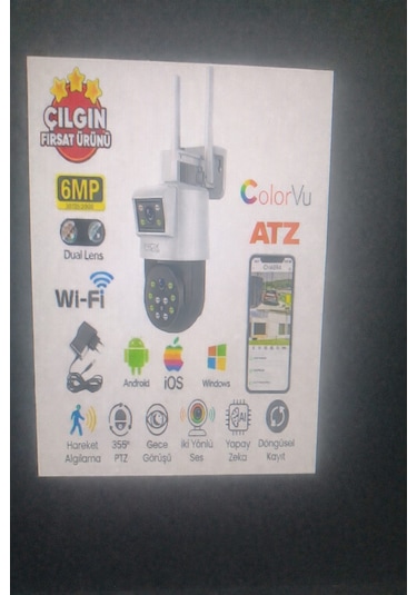 Inox X102 Wifi Kamera 3+3 Mp Dual Lens Gece Görüşü Ve Hareket Algılama İthalatçı li
