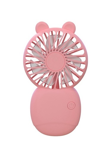 Yaz Taşınabilir Mini Fan Küçük Cep Fanı Karikatür Fan El Tipi Fan Açık Hava Mini Elektrikli Fan, Pembe 9609 Renkli