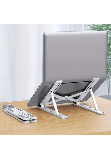 Willowhaven Siyah 10 Seviye Ayarlanabilir Katlanır Portatif Pvc Dizüstü Bilgisayar Standı Masaya Monte Soğutucu Taban