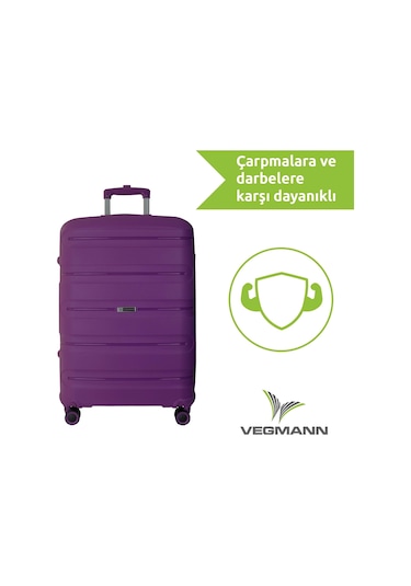 Vegmann Polipropilen Pp Atlas Violet Büyük Boy Valiz Violet