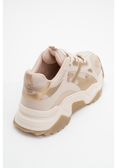 Lecce Bej Altın Kadın Spor Ayakkabı Bej - Altın