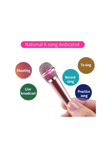 Sunshine011 Rose Gold Mini Mikrofon, 3.5mm Jaklı, Şarkı Söyleme, Kayıt, Oyun, Görüntülü Görüşme İçin Taşınabilir