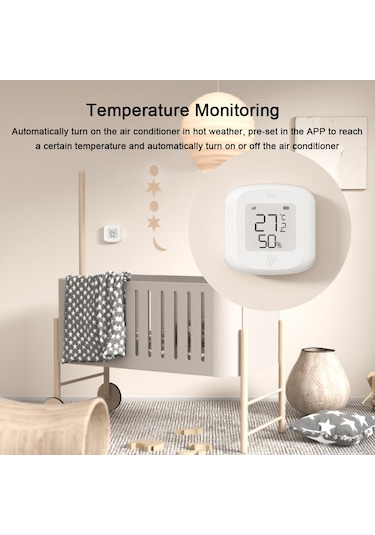 Tuya Wifi Sıcaklık Nem Test Cihazı Dijital Ekran Cep Çok Renkli