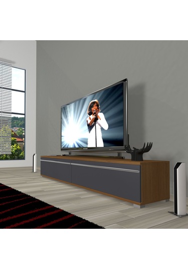 Decoraktiv Eko 140t Mdf Tv Ünitesi Tv Sehpası - Ceviz - Antrasit Ceviz - Antrasit