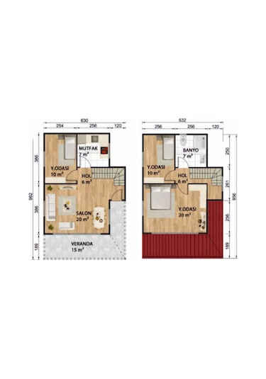 Ballife Prefabrik 101 M2 Standart Dubleks Prefabrik Konut