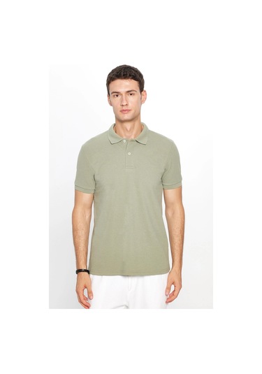 Erkek 5'li Paket Gri-mavi-haki-yeşil-siyah Slim Fit Pamuklu Düz Pike Polo Yaka Tişört-34604 Multi