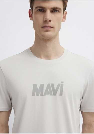 Mavi - Mavi Logo Baskılı Gri Tişört 0612896-70080