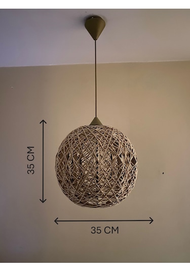 Efect Home Design Bohem,ahşap,jüt,hasır,modern,doğal Sarkıt Avize Hasır/krem
