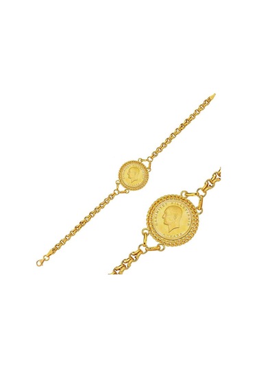 22 Ayar Ata Tam Altınlı Burgulu Bileklik