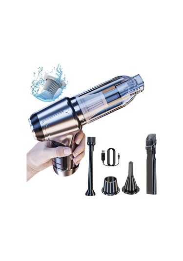 Moveevo El Tipi Kablosuz Araç Süpürgesi, Yüksek Güçlü Motor, Portatif Vantilatör Fonksiyonu, Siyah Temel Model, Ev Ve Araç İçin Kullanım Kolay