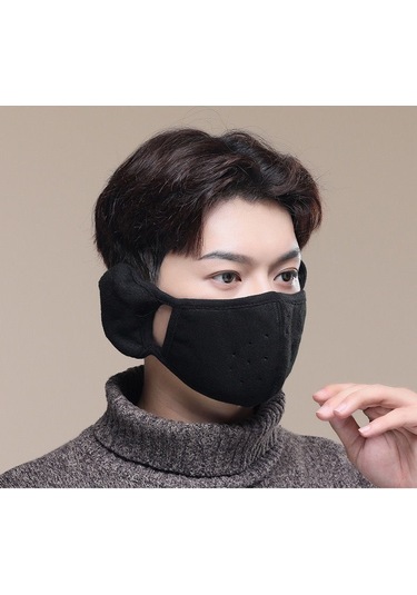 Yuntech01 Kışa Özel Unisex Polar Kulaklık Maske - Yumuşak, Rüzgar Geçirmez Ve Isıtıcı Siyah