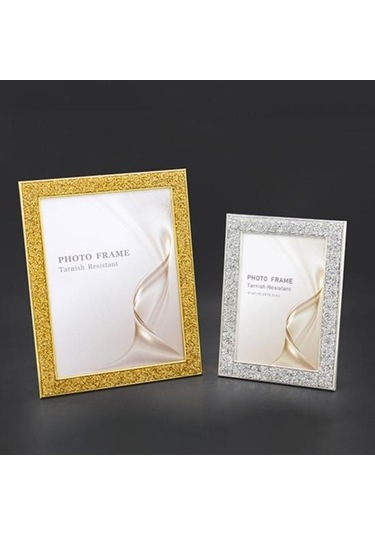Novahub Gümüş Elektroliz Rhinestone Kenar 5/6/7 İnç Fotoğraf Çerçevesi