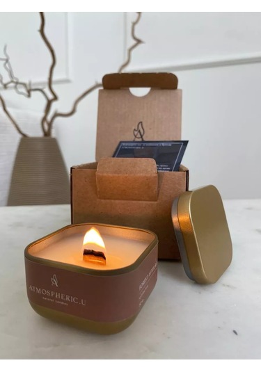 Atmospherıc.u Ahşap Fitilli Aromatik Mum 189350387 Altın Rengi