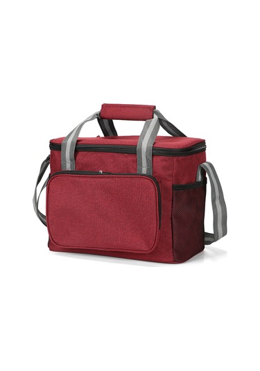 Yaozixa 15l Sıcak-soguk İzolasyonlu Oxford Bezi Çanta, Su Geçirmez Peva Fosforlu, Kamp-piknik-bbq İçin, Kol Ve Omuz Askısı, Çoklu Cep, Dayanıklı Kırmızı