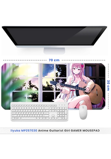 70x30cm Anime Guitarist Girl İlyuka Büyük Boy Xl Gaming Mousepad