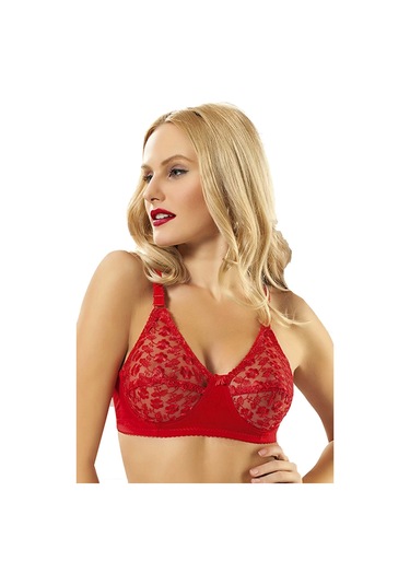 Kırmızı Dantelli Toparlayıcı Sütyen - 506 Kırmızı