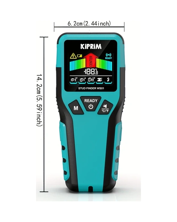 Willowhaven Kiprim 5 İn 1 Dedektör Ws01 Metal Ahşap Kablo Derinlik Ölçer Lcd Dıy Tarayıcı