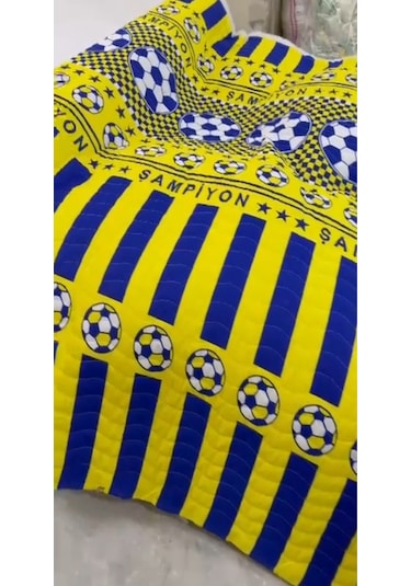 Pamuklu Çok Amaçlı Spor Desen Tek Kişilik Pike, Yatak Ört 160x230 - Sarı-lacivert Sarı - Lacivert Pamuklu Çok Amaçlı Spor Desen Tek Kişilik Pike, Yatak Ört 160x230 - Sarı-lacivert Sarı - Lacivert