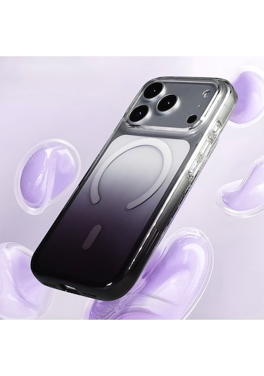 Apple Uyumlu iPhone 17 Pro Max Kılıf M-safe Şarj Özellikli Septik Silikon Kılıf Siyah