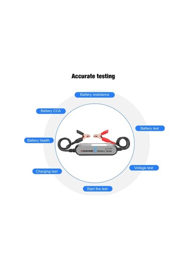 Novahub Konnwei Bk200 Araç Akü Test Cihazı - 6v/12v/24v Motor, Çim Biçme Makinesi Ve Gemi Aküleri İçin Bt Destekli Analizör
