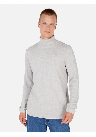Colins Regular Fit Turtle Neck Gri Erkek Kazak Cl1064879 Gri