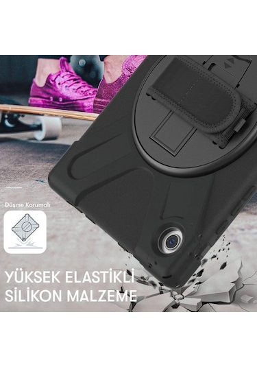 Samsung Galaxy Tab A9 Kılıf Amazing Tablet Kapak - Siyah Arka Kapak
