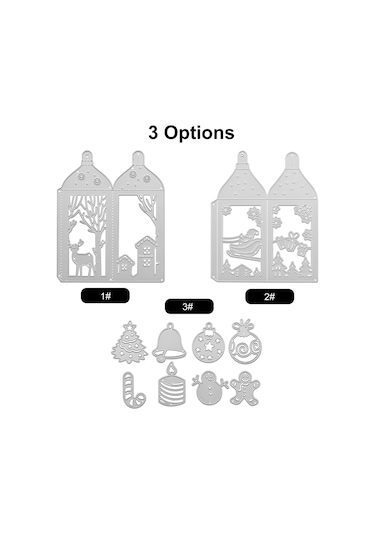 Kangvka 3 Numara Metal Gri Noel Kağıt Kesim Kalıbı - Sanat Ve El İşleri İçin Gri