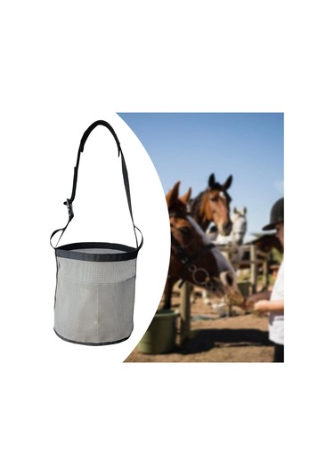 Homyl At Yem Torbası File Nefes Alabilen Güçlendirilmiş Gri Gri