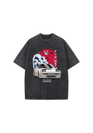 Dshztooma Vintage Kısa Kollu Anime Drift Ae86 Yarış Araba T-shirt Takumi Fujiwara Jdmyellowerkek Yellow