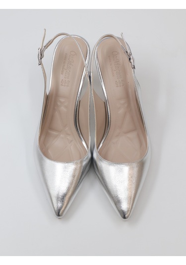 Nesilshoes Nesil Shoes Özma 202 Gümüş Topuklu Kadın Sandalet GÜMÜŞ