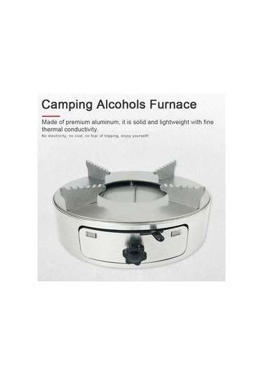 Kosona Kampanya Alkollü Ocak, Alüminyum Malzeme, Çekmeli Yakıt Kapak, Ateş Gücü Ayarlayıcı, Dış Mekan Kamp Fişi Piknik İçin Gümüş