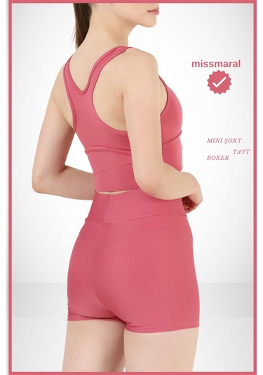 Kadın Mini Tayt Deniz Havuz Şortu Gül Kurusu Günlük Kullanım Sıkılaştırıcı Fit Görünüm 1080 Gül Kurusu