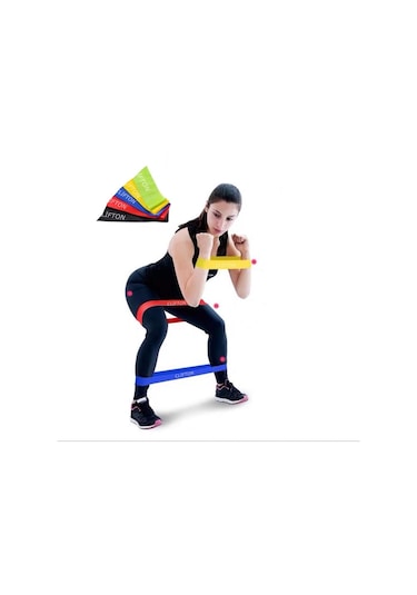 Clifton 5'li Pilates Direnç Lastiği Aerobik Yoga Egzersiz Band